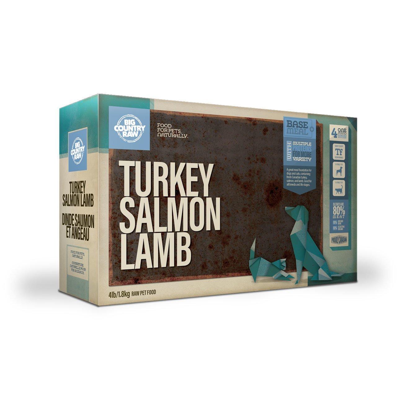 Big Country Raw Turkey, Salmon & Lamb Frozen Dog & Cat Food