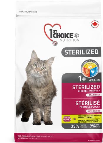1st Choice Nutrition Nourriture sèche pour chats au poulet stérilisé sans céréales, 11 lb