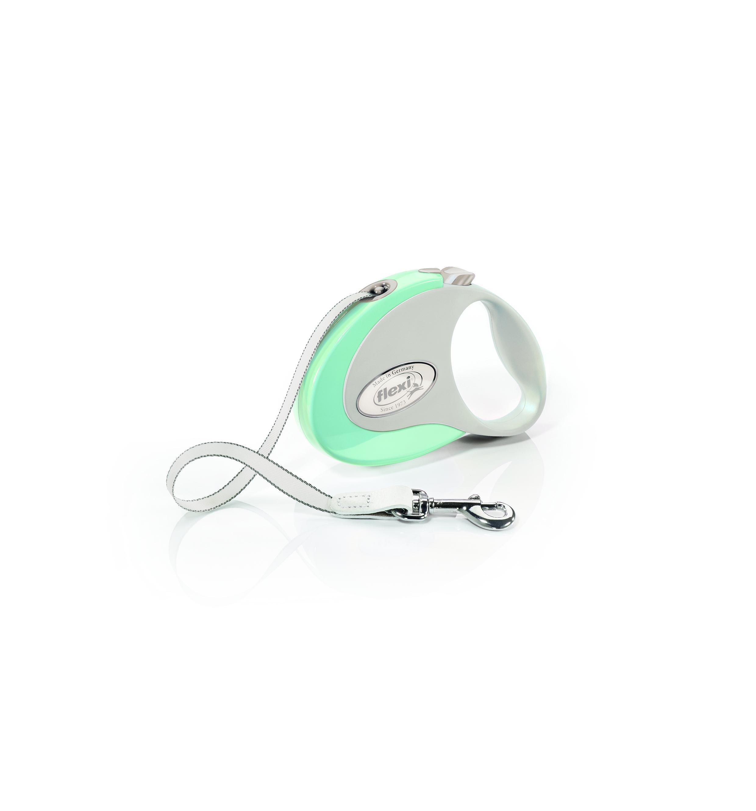Flexi New Style Tape Dog Leash, Mint/Gray, Small, 10-ft