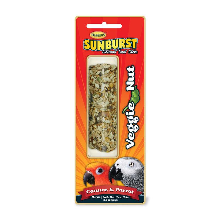 Higgins Sunburst Veggie Nut Sticks Conure & Parrot Bird Treats, 2.2-oz