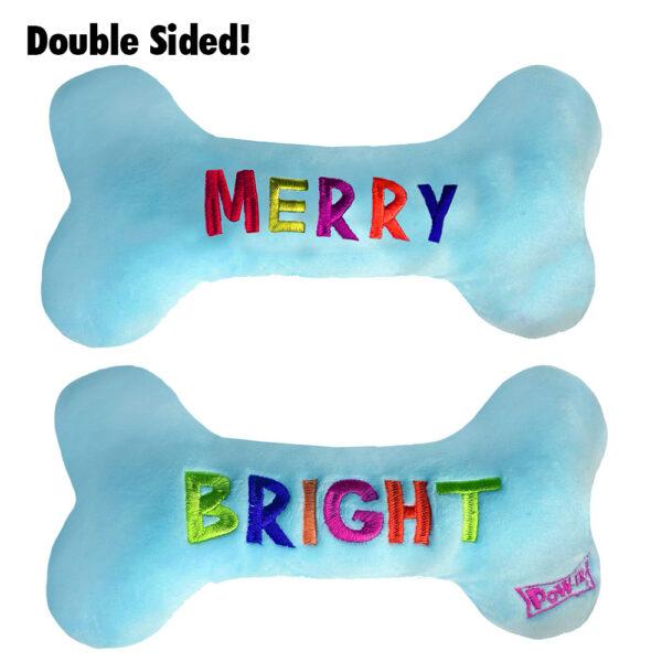 Huxley & Kent Power Plush Merry & Bright Bone Dog Toy