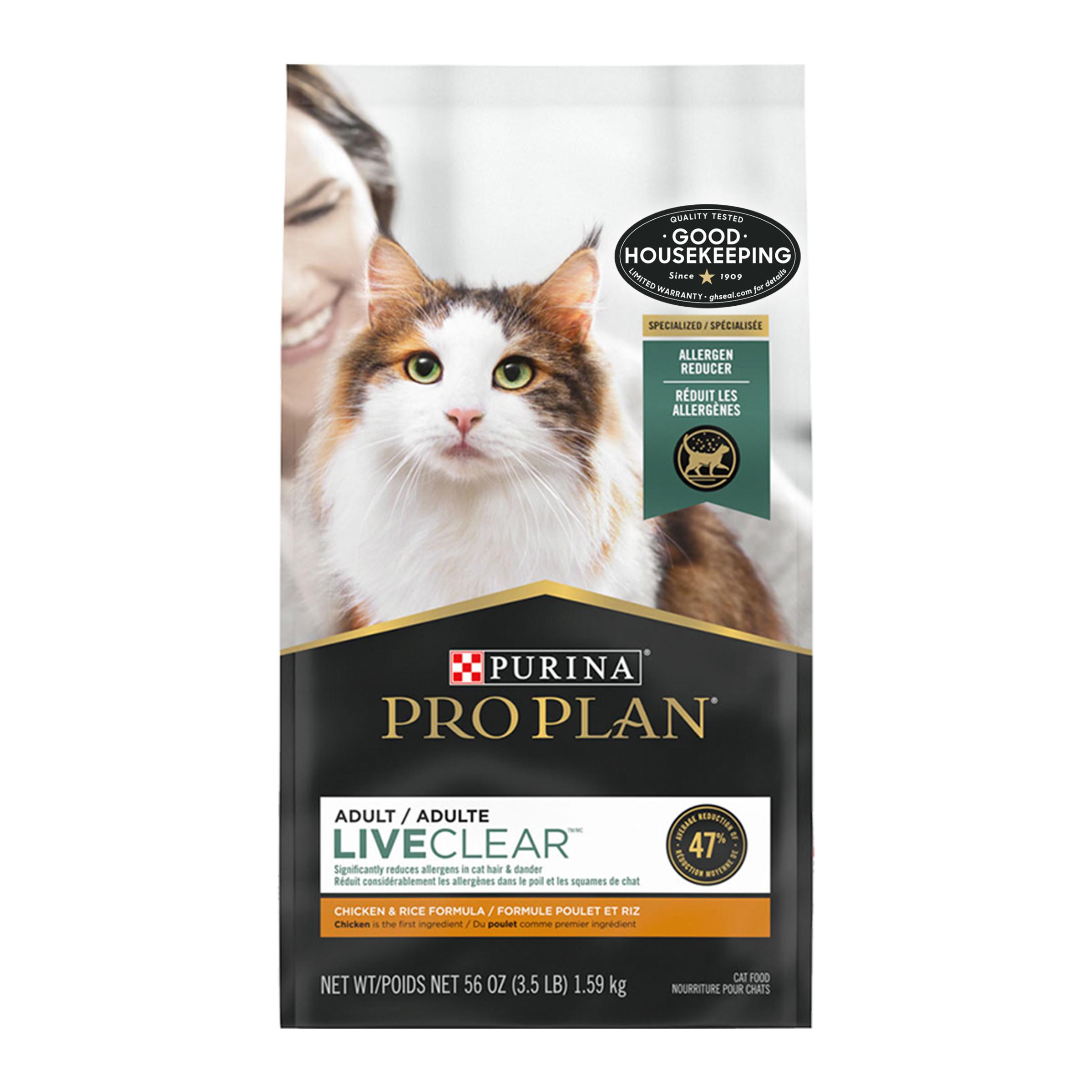 Purina Pro Plan LiveClear Allergen Reducing Chicken & Rice Adult Dry Cat Food, 3.5-lb Size: 3.5-lb