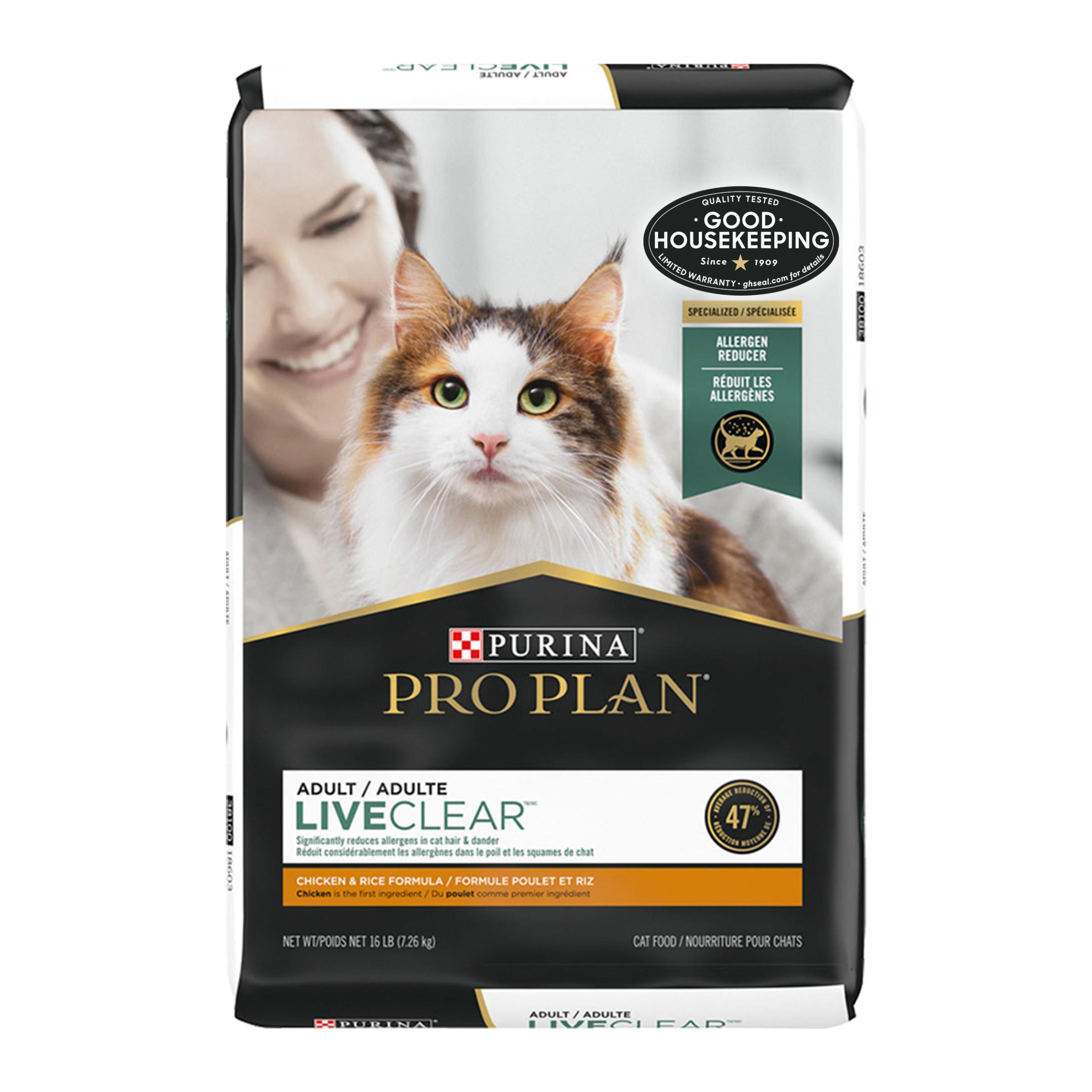 Purina Pro Plan LiveClear Allergen Reducing Chicken & Rice Adult Dry Cat Food, 16-lb