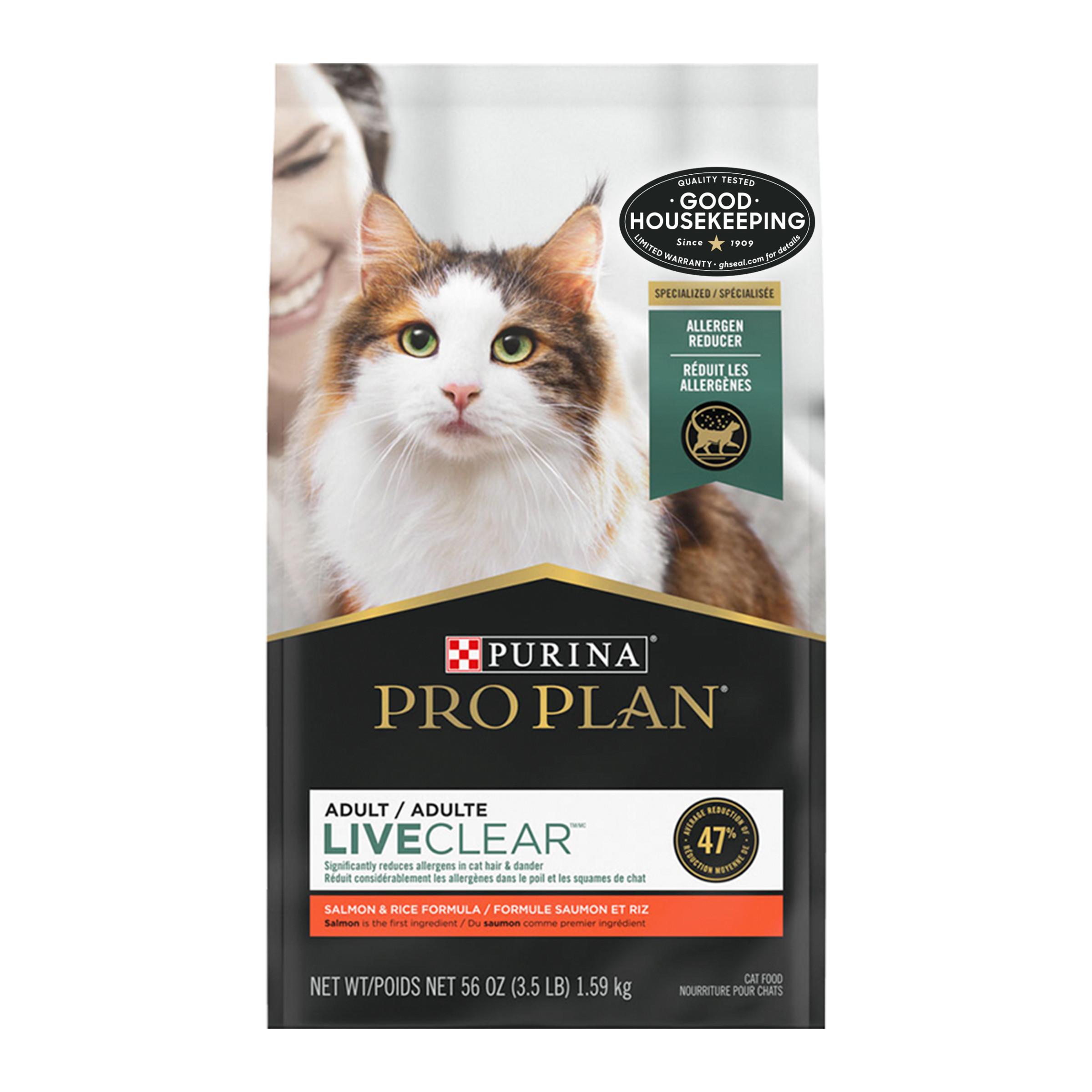 Purina Pro Plan LiveClear Allergen Reducing Salmon & Rice Adult Dry Cat Food, 3.5-lb