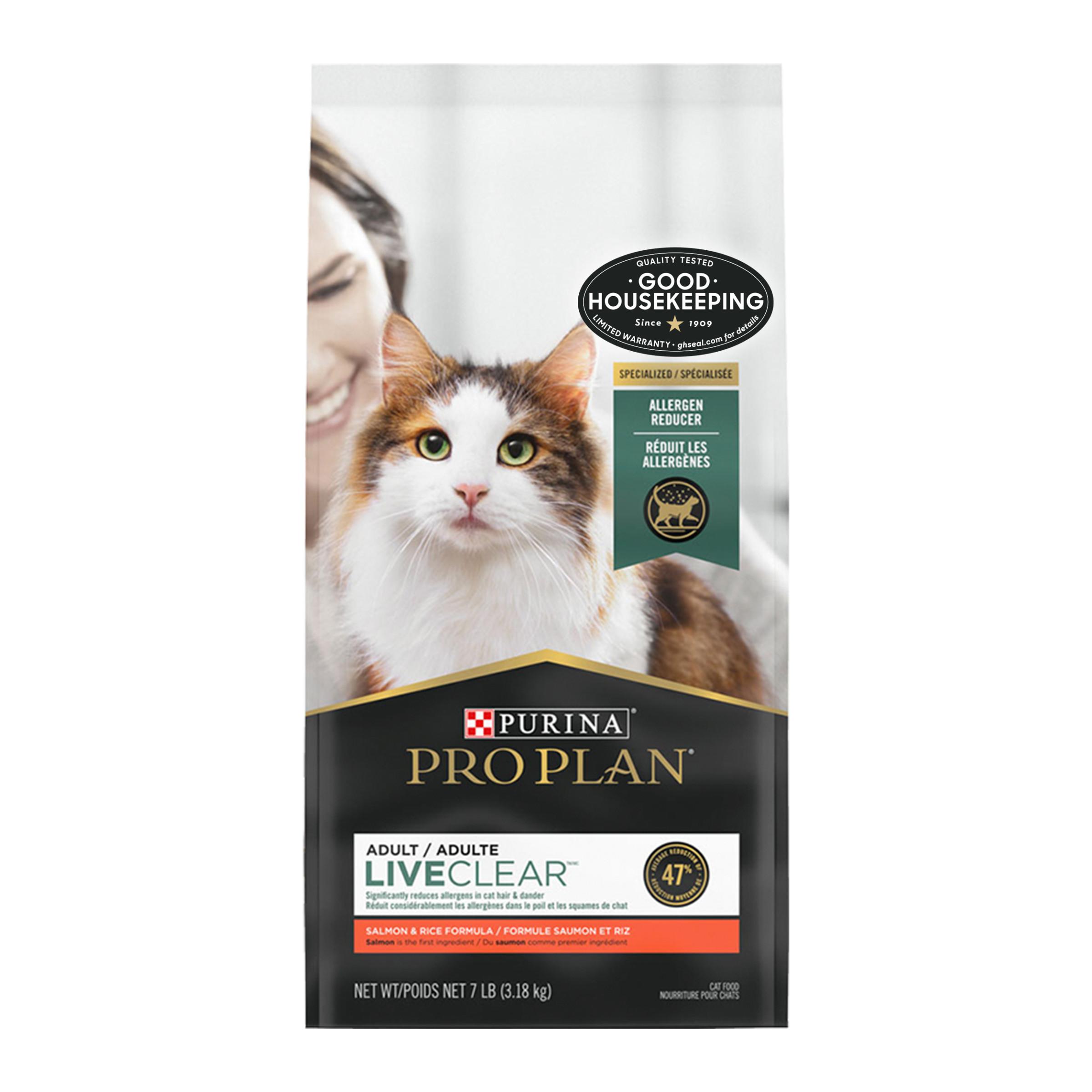 Purina Pro Plan LiveClear Allergen Reducing Salmon & Rice Adult Dry Cat Food, 7-lb