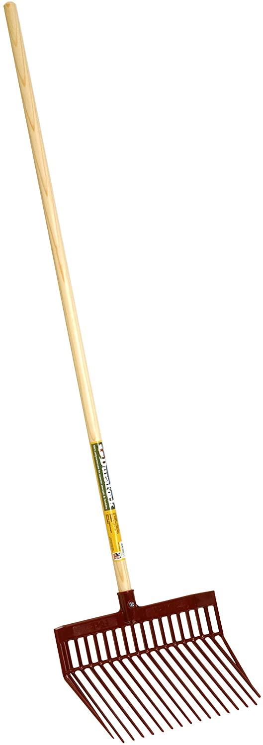 Miller Little Giant DuraFork Plastic Livestock Bedding Fork, Burgundy