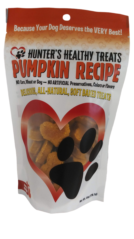 Hunter's Healthy Treats Pumpkin Hearts Treats for Small Dogs, 6-oz