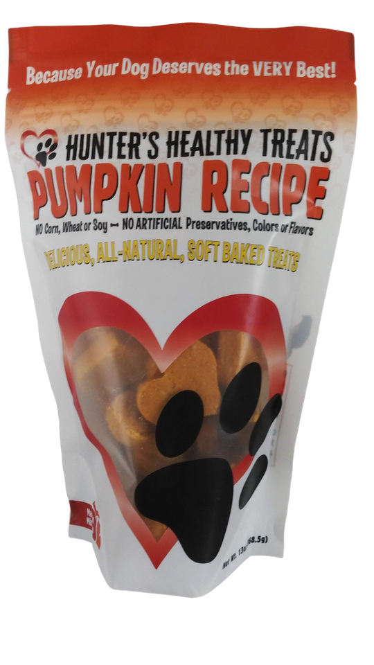Hunter's Healthy Treats Pumpkin Hearts Treats for Large Dogs, 13-oz