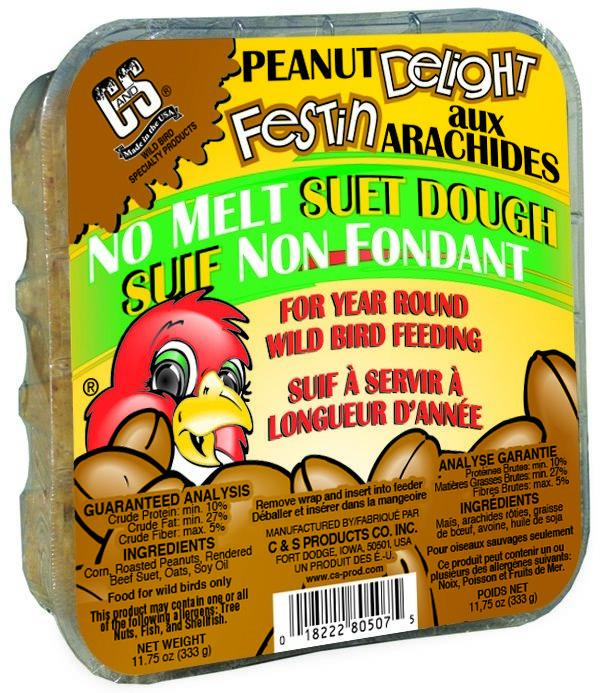 C&S Peanut Delight No Melt Suet Dough Wild Bird Food, 11.75-oz