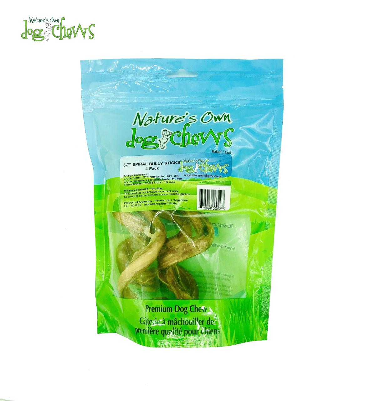 Nature's Own Dog Chews Angus Mix Spiral Bully Sticks Dog Treats