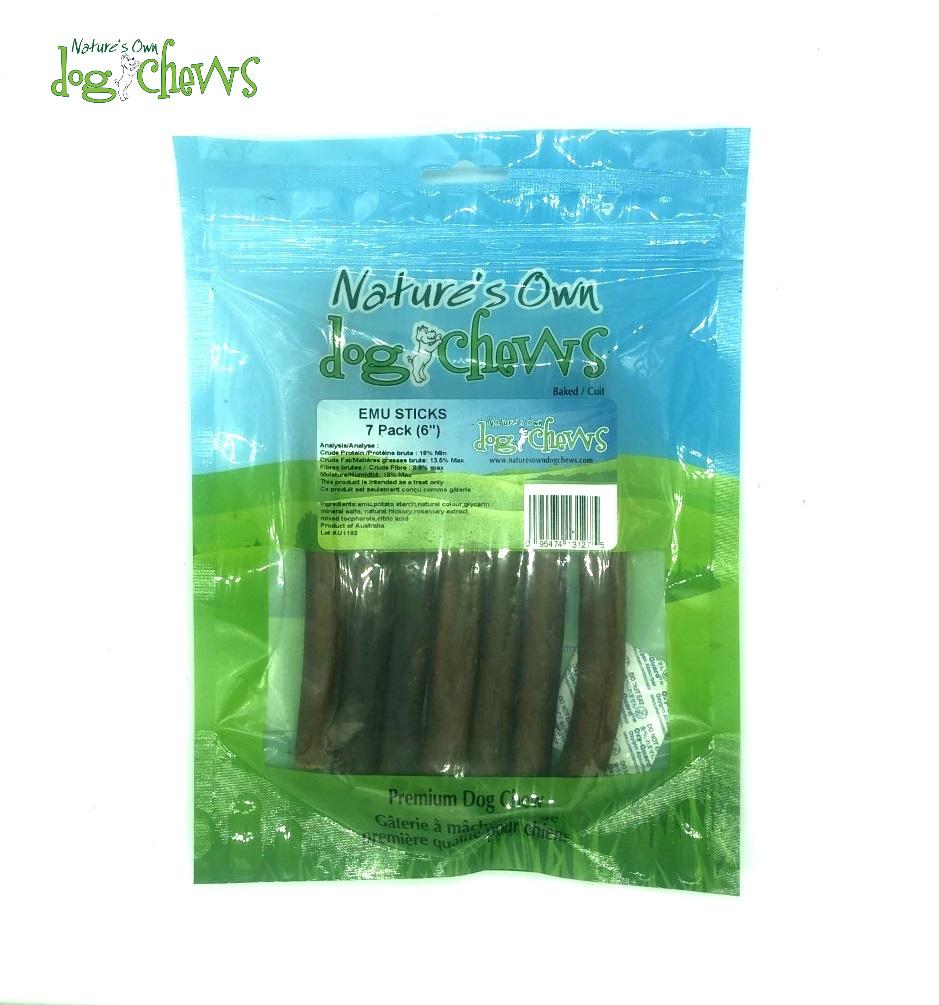 Nature's Own Dog Chews Emu Sticks Dog Treats, 7-pk