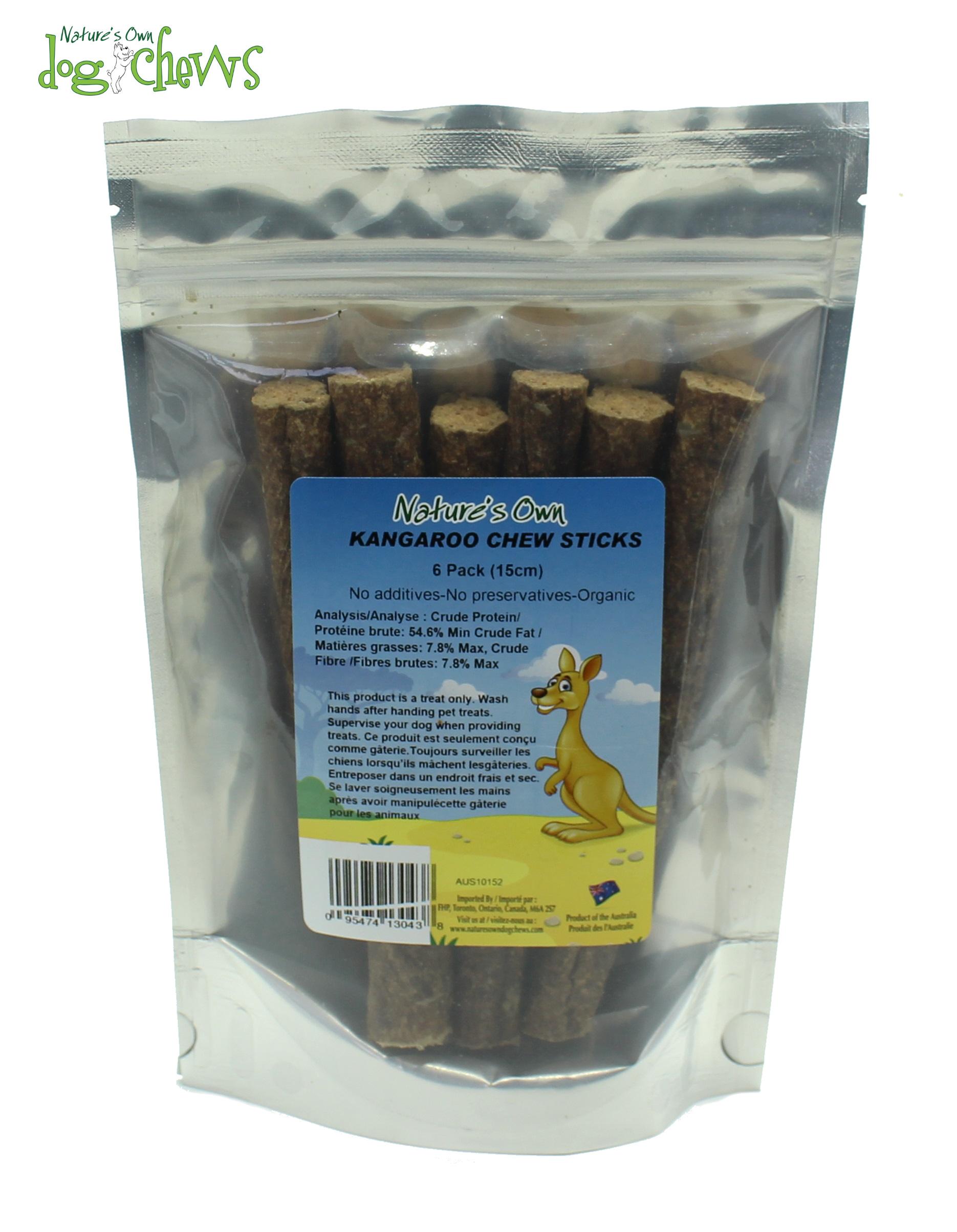 Nature's Own Dog Chews Roo Chew Stick Dog Treats, 6-in, 6-pk