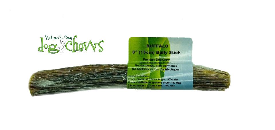 Nature's Own Dog Chews Buffalo Bully Sticks Dog Treats, 6-in