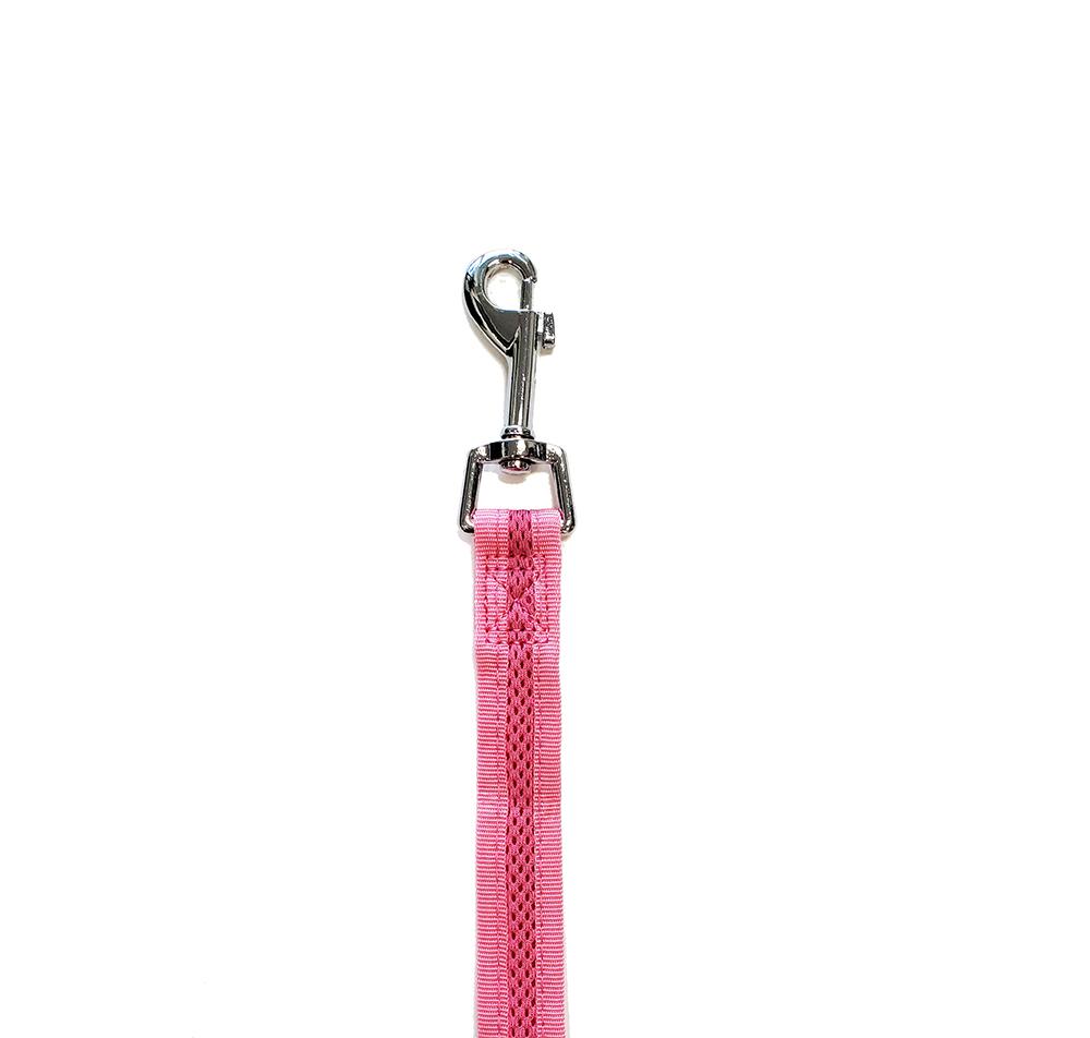Bark Appeal Mesh Dog Leash, Pink, 3/4-in x 5-ft