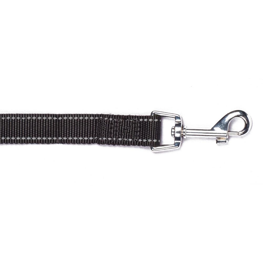 Bark Appeal Reflective Trim Dog Lead, Black, 5/8-in x 5-ft