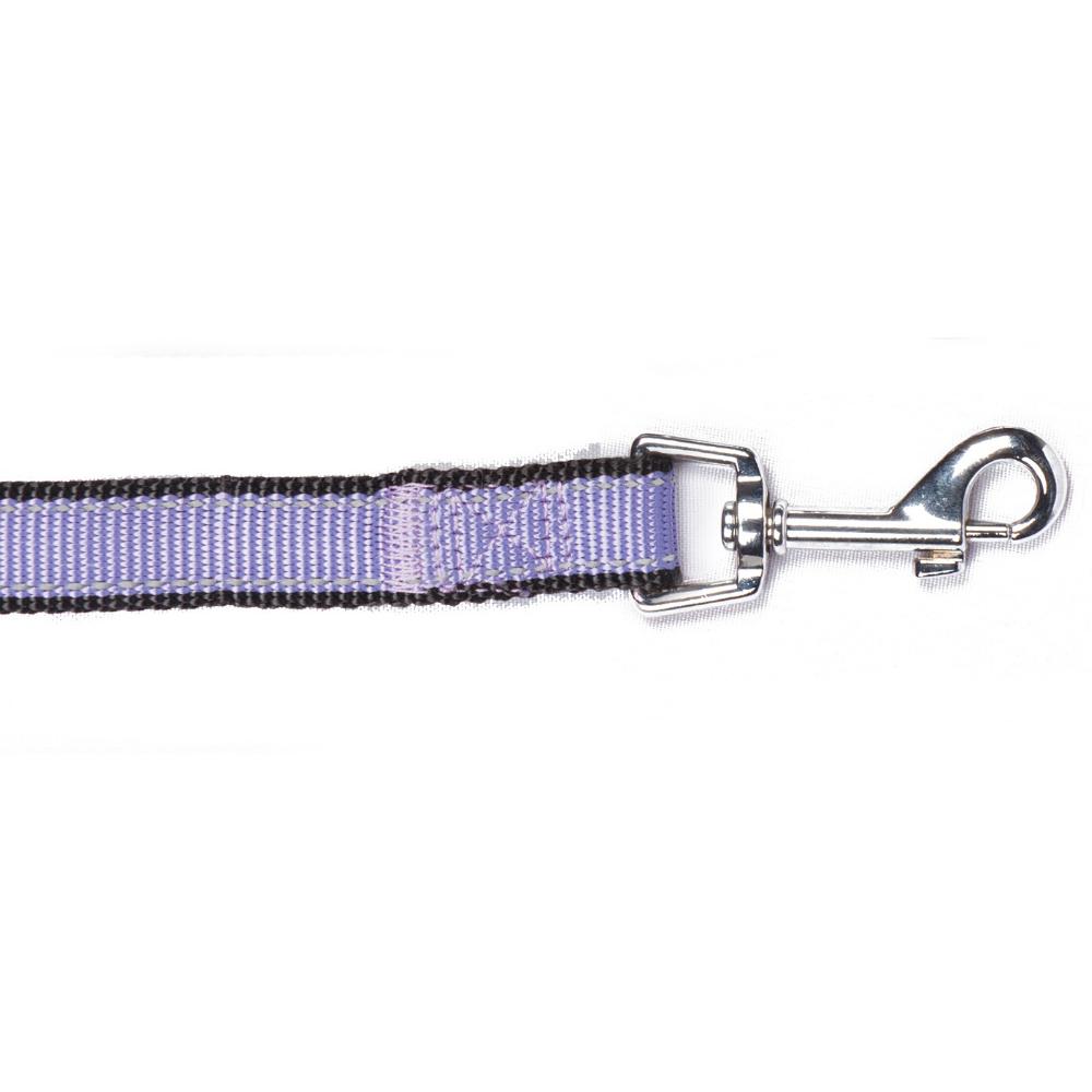 Bark Appeal Reflective Trim Dog Lead, Lavender, 5/8-in x 5-ft