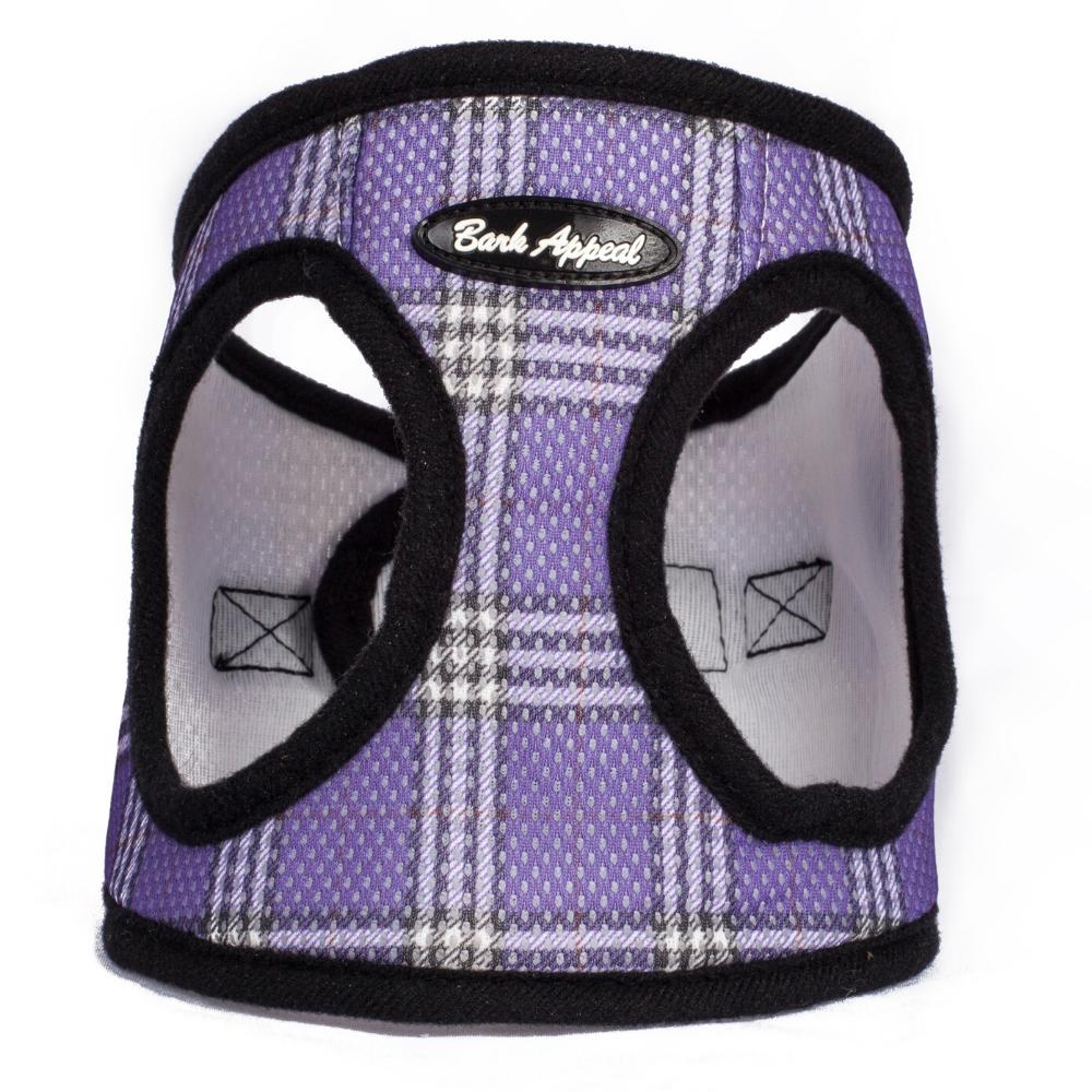 Bark Appeal Mesh EZ Wrap Step In Dog Harness, Lavender Plaid, XX-Large