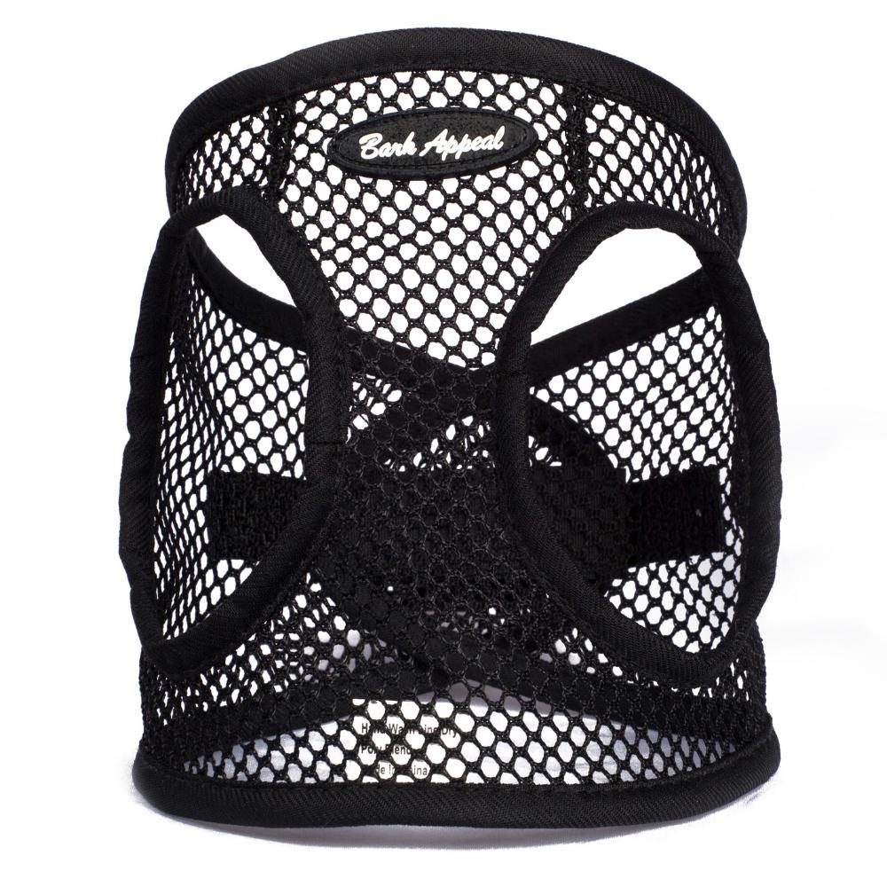 Bark Appeal Netted EZ Wrap Step In Dog Harness, Black, Small