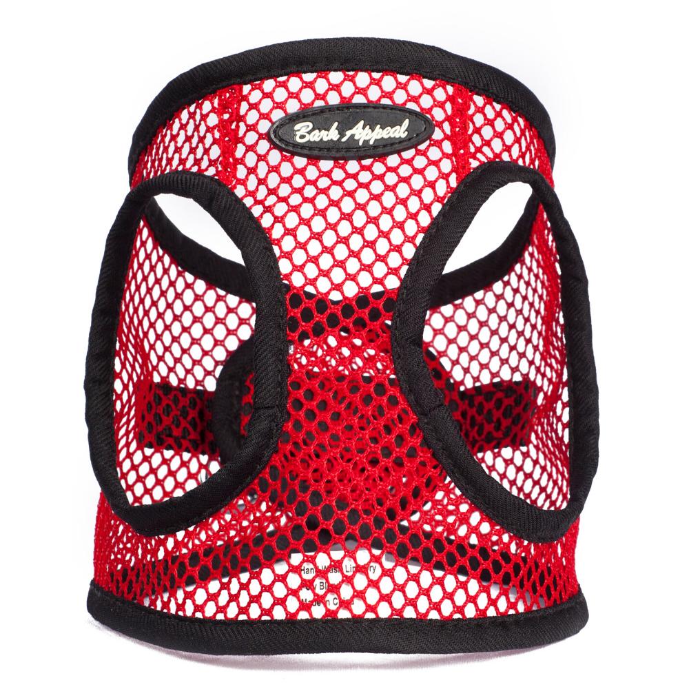 Bark Appeal Netted EZ Wrap Step In Dog Harness, Red, XX-Small