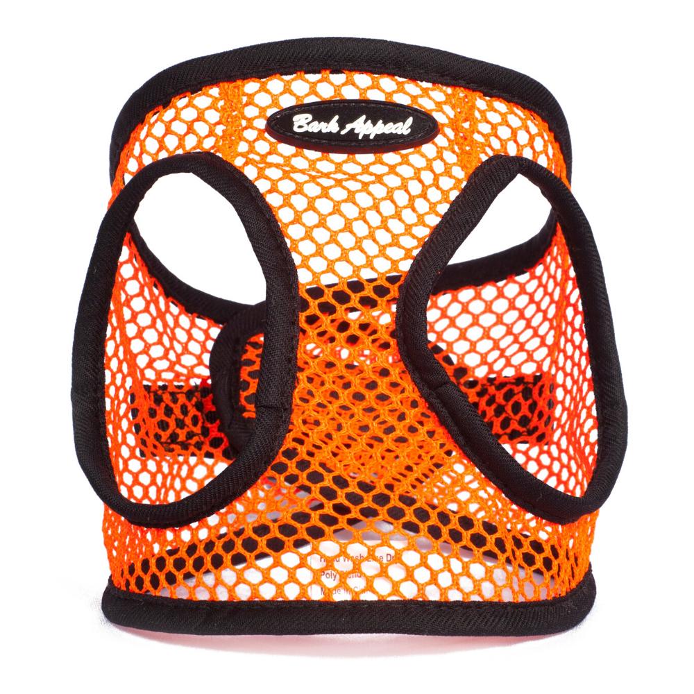 Bark Appeal Netted EZ Wrap Step In Dog Harness, Neon Orange