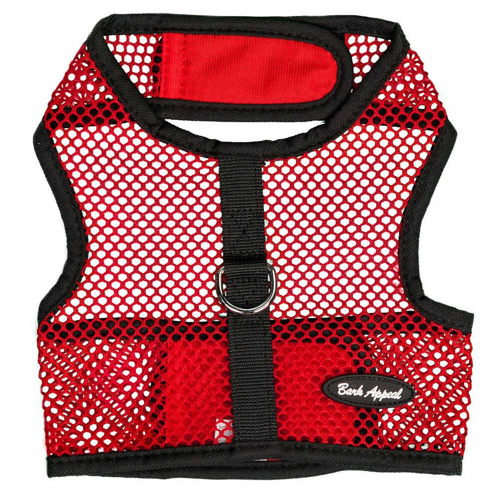 Bark Appeal Netted Wrap N Go Dog Harness, Red, Small