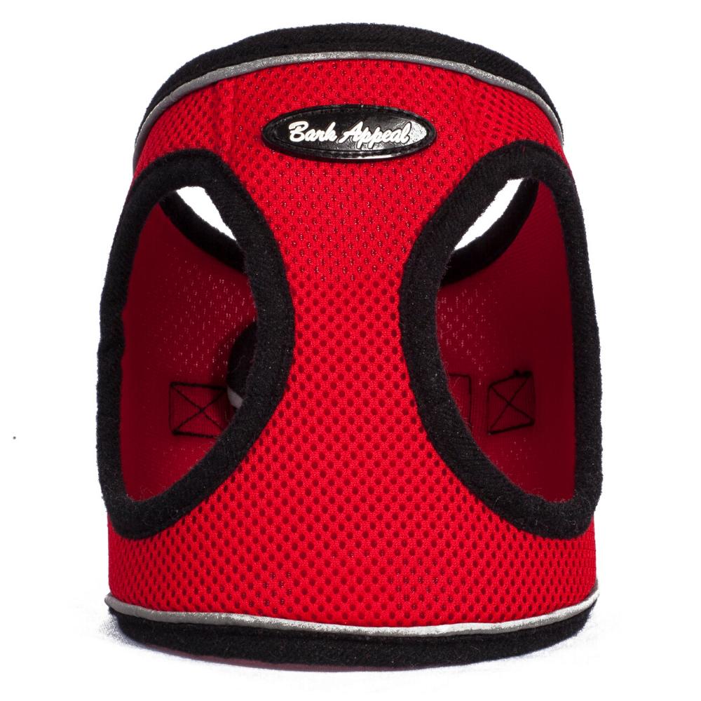 Bark Appeal Reflective Mesh EZ Wrap Step In Dog Harness, Red, Small