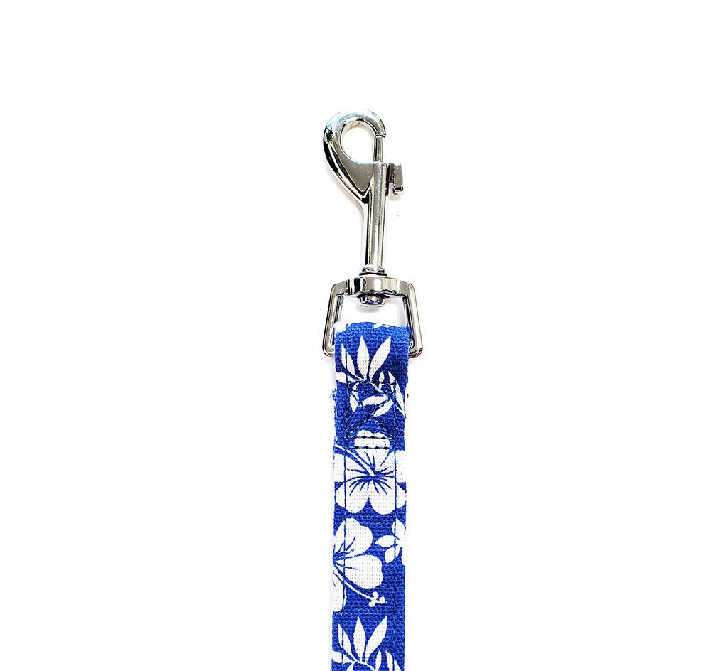 Bark Appeal Canvas Dog Leash, Blue Hibiscus