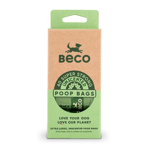 Beco Unscented Dog Poop Bags, 60-count