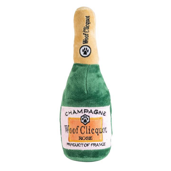 Haute Diggity Dog Woof Clicquot Rose' Champagne Bottle Dog Toy, Large