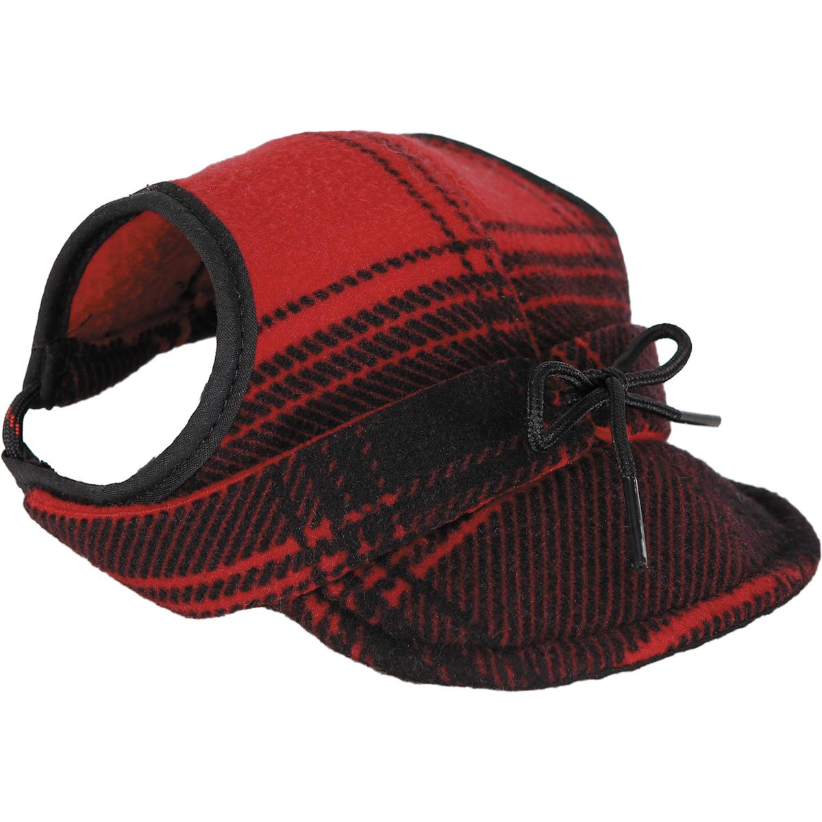 Stormy Kromer Critter Kromer Dog Cap, Red/Black Plaid, Small