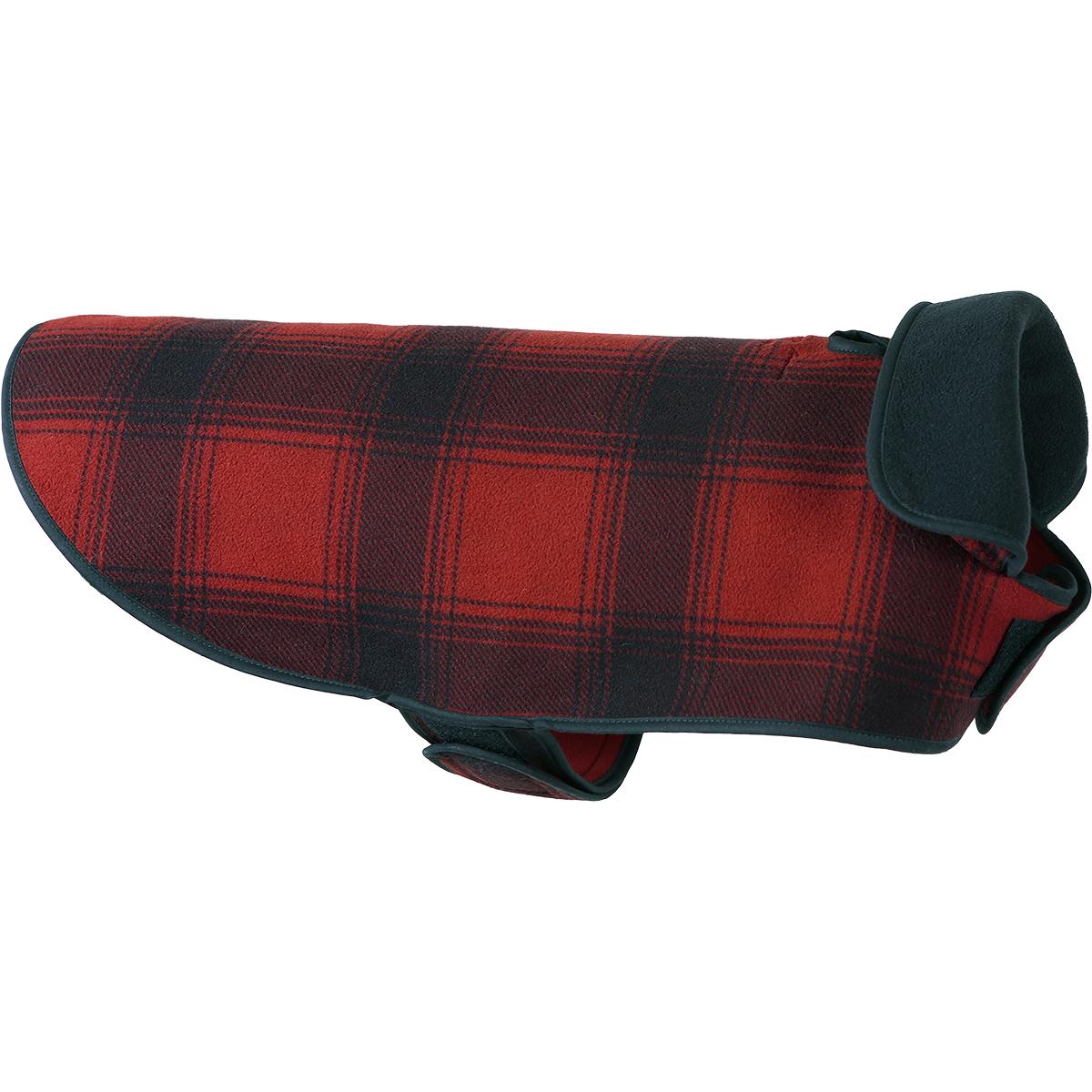 Stormy Kromer Fleece Dog Jacket, Red/BlackPlaid, Large