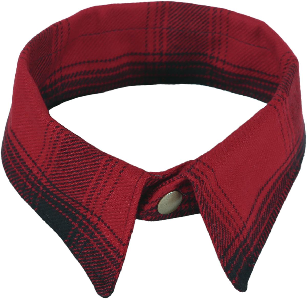 Stormy Kromer Fur Friend Pet Shirt Collar, Red/Black Plaid, Small