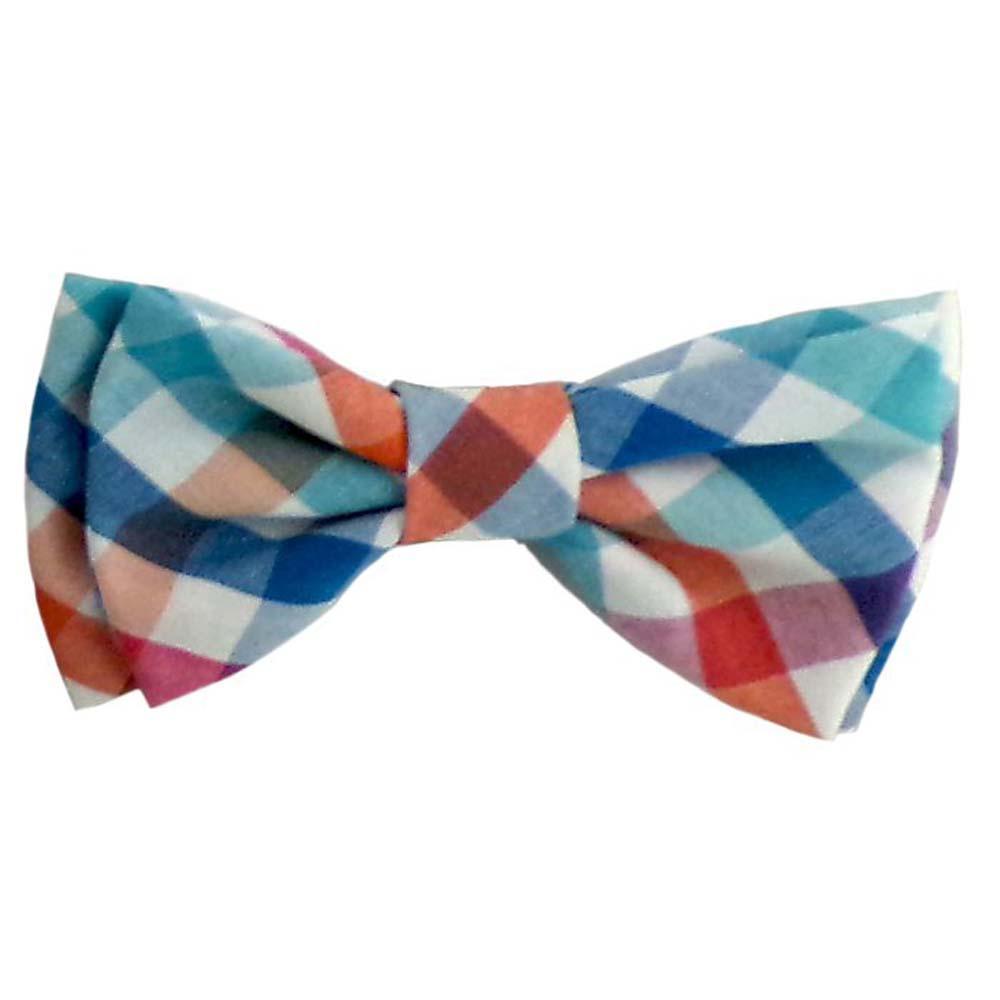 Huxley & Kent Pet Bow Tie, Blue/Green Check, Small