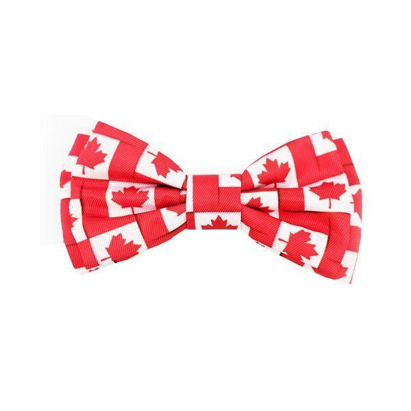 Huxley & Kent Pet Bow Tie, O Canada Red/White, Large