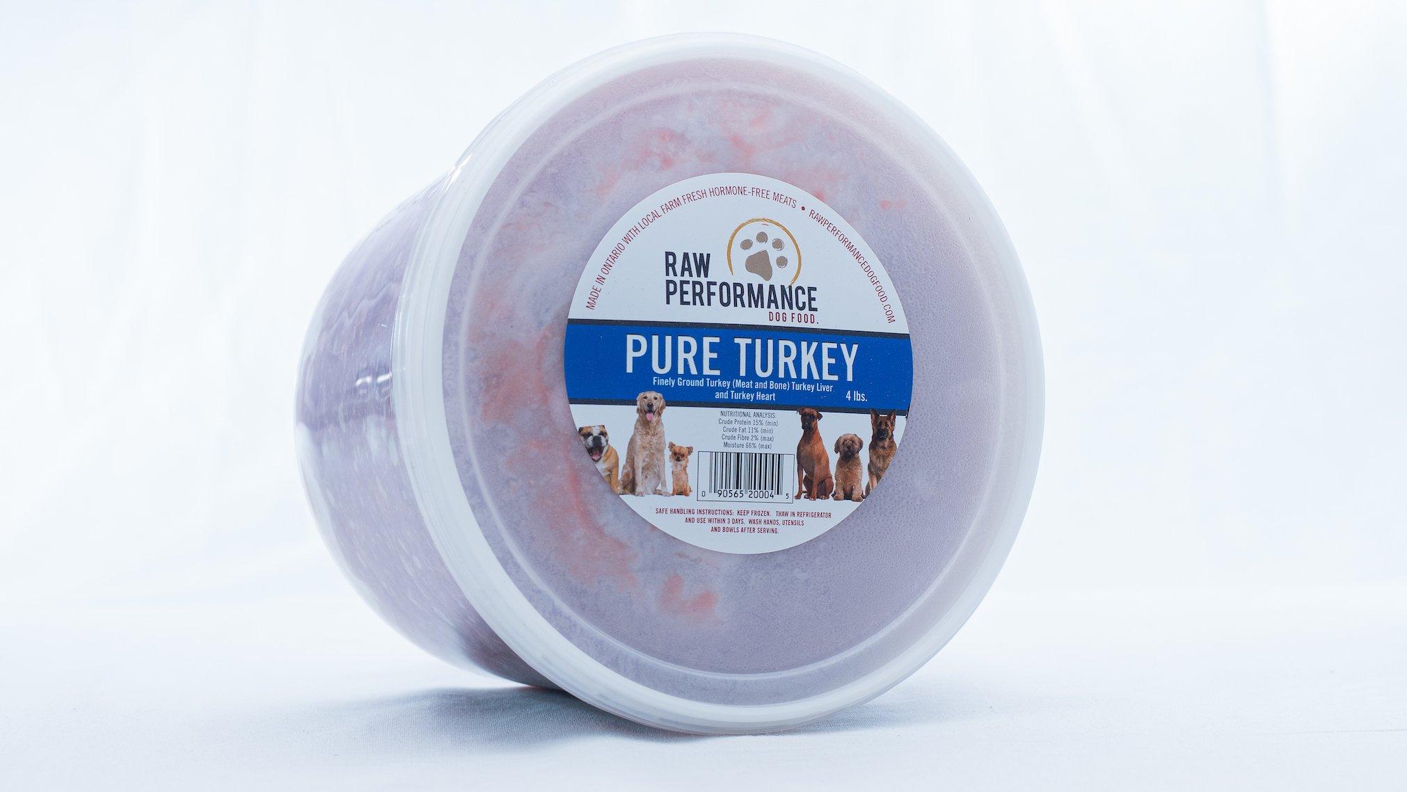 Raw Performance Pure Turkey Dog Food, 4-lb