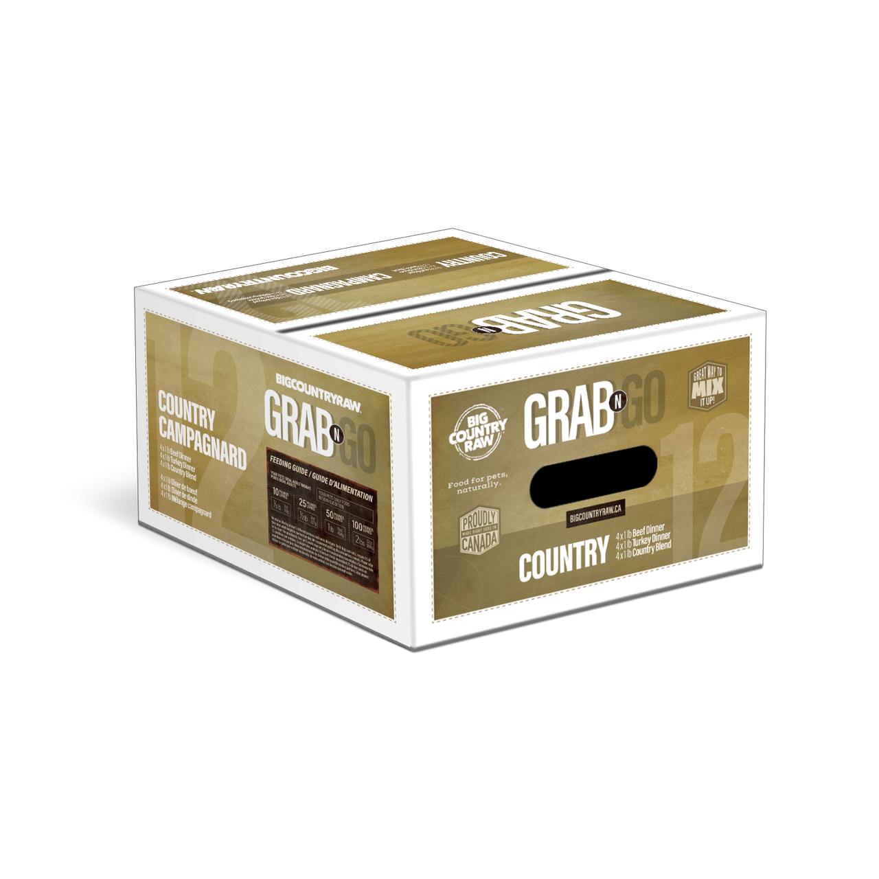 Big Country Raw Grab N Go Country Frozen Dog Food, 12-lb