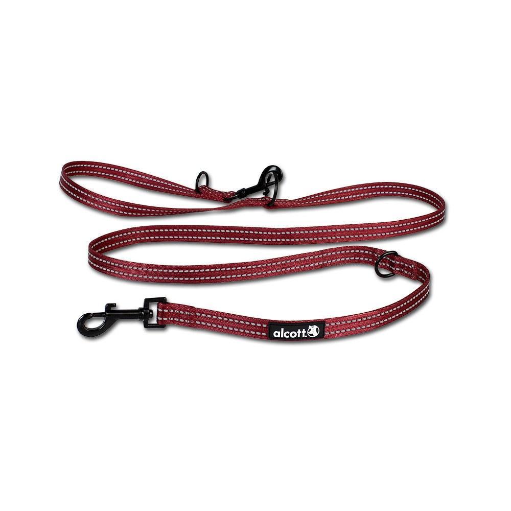 Alcott Adjustable Dog Leash, Red, Medium