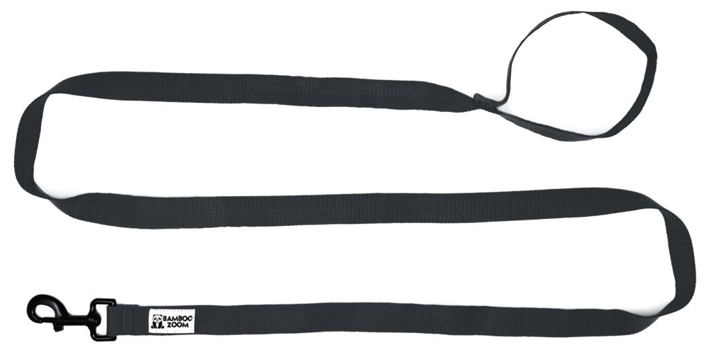 Bamboo Zoom Dog Leash, Black, Large