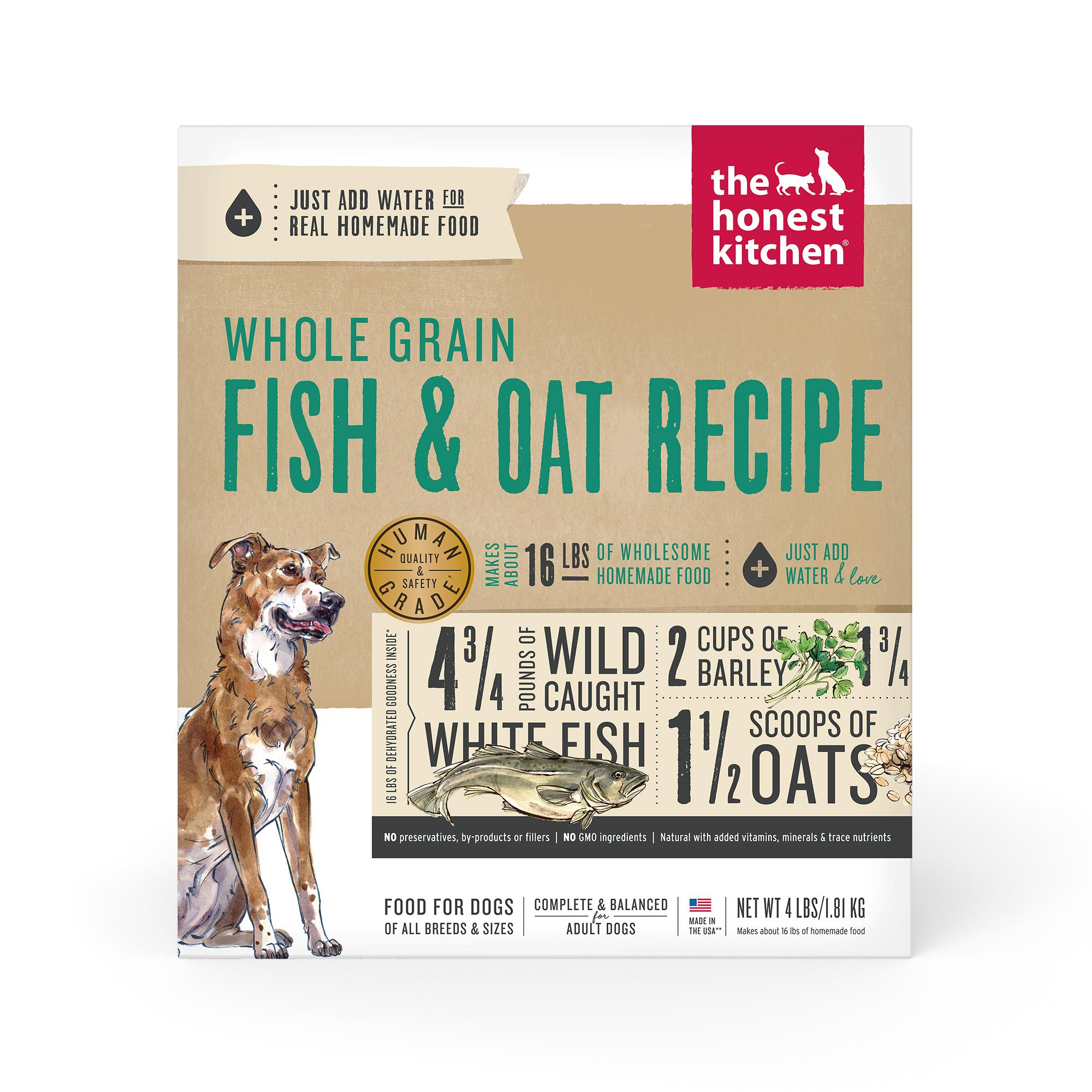 The Honest Kitchen Fish & Oat Whole Grain Dehydrated Dog Food, 4-lb