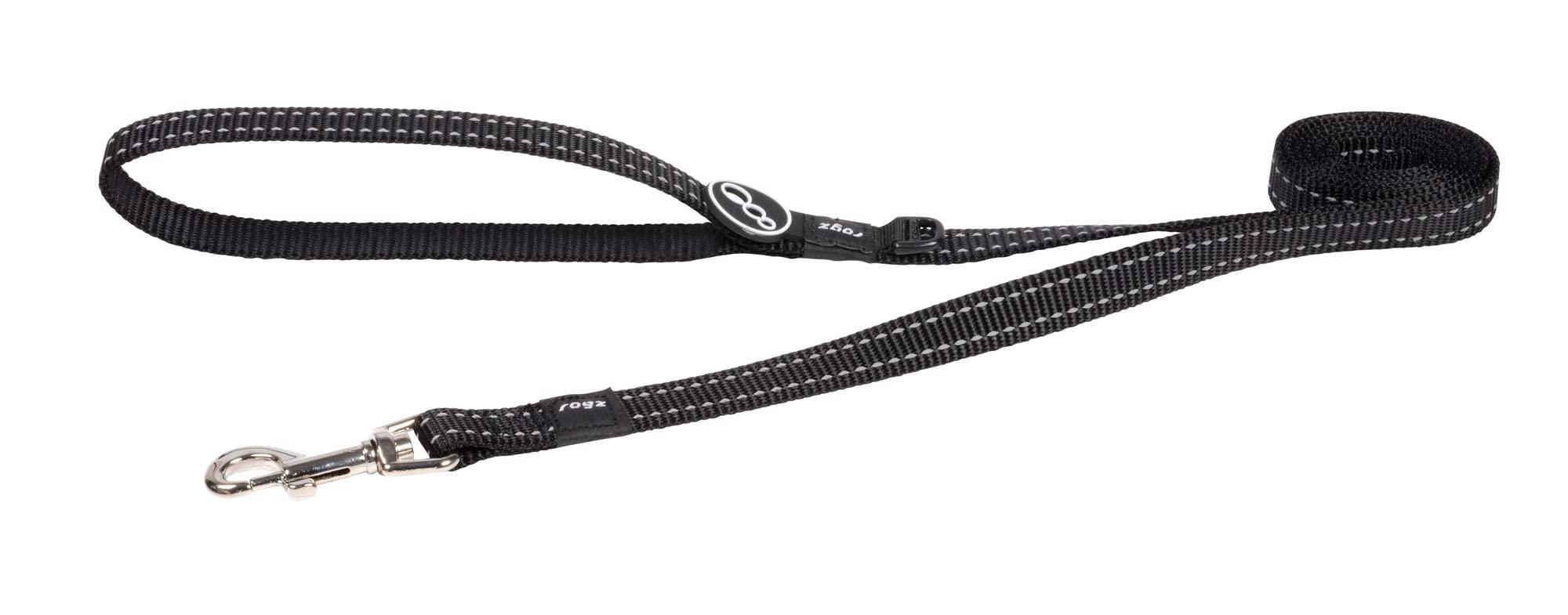 Rogz Snake Dog Lead, Black, 5/8-in x 6-ft