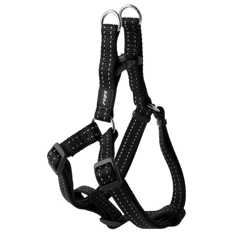 Rogz Snake Step-in Dog Harness, Black, 5/8-in x 16-24-in