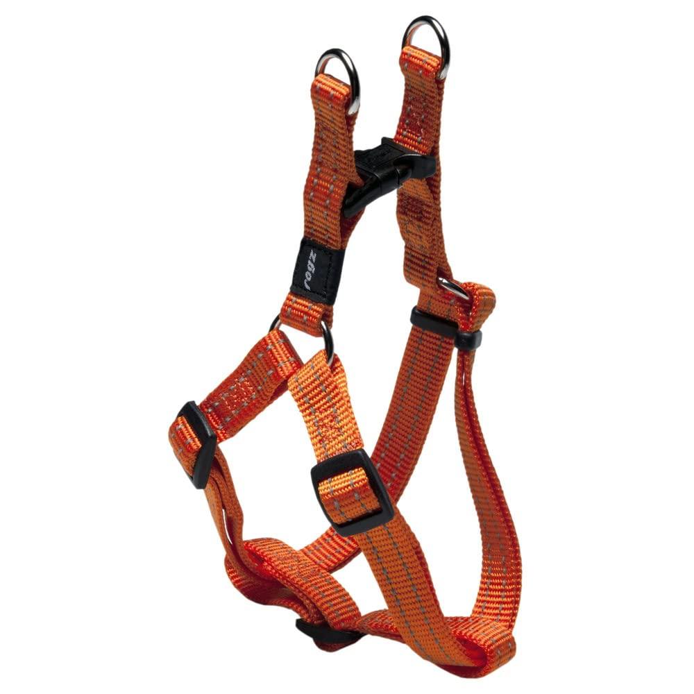 Rogz Snake Step-in Dog Harness, Orange, 5/8-in x 16-24-in