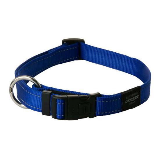 Rogz Snake Clip Dog Collar, Blue, 5/8-in x 10-16-in