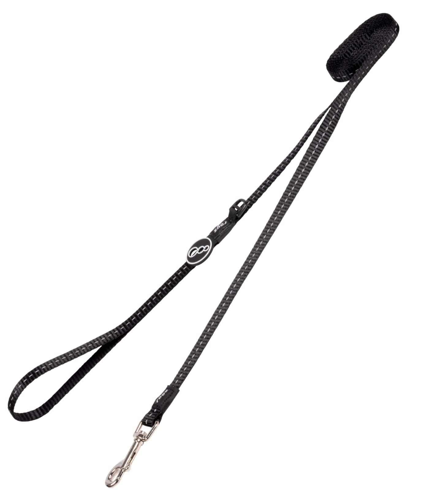 Rogz Nitelife Laisse pour chien, noir, 3/8 po x 6 pi