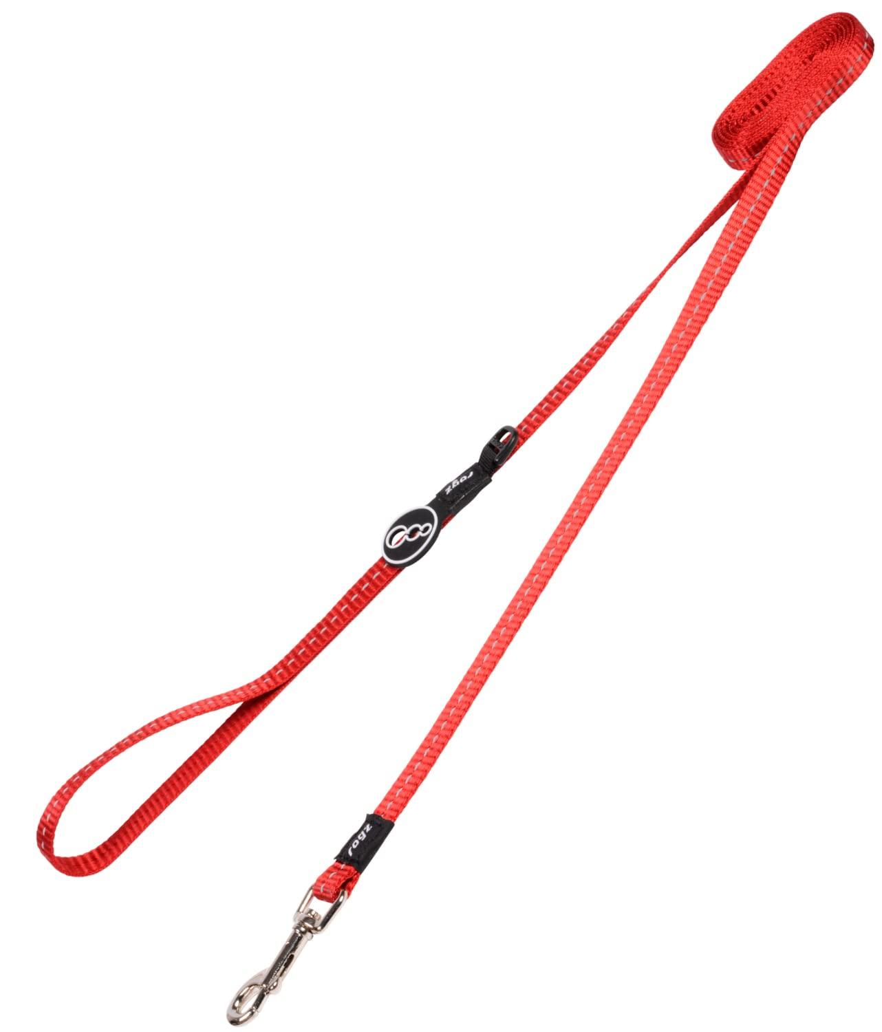 Rogz Nitelife Dog Lead, Red, 3/8-in x 6-ft
