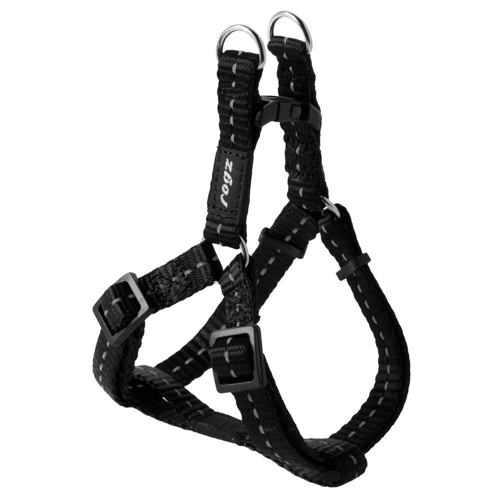 Rogz Nitelife Step-in Dog Harness, Black, 3/8-in x 10-15-in