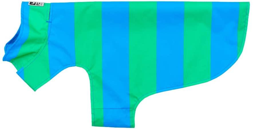 RC Pets Delta Dog Rain Slicker, Cyan Stripe