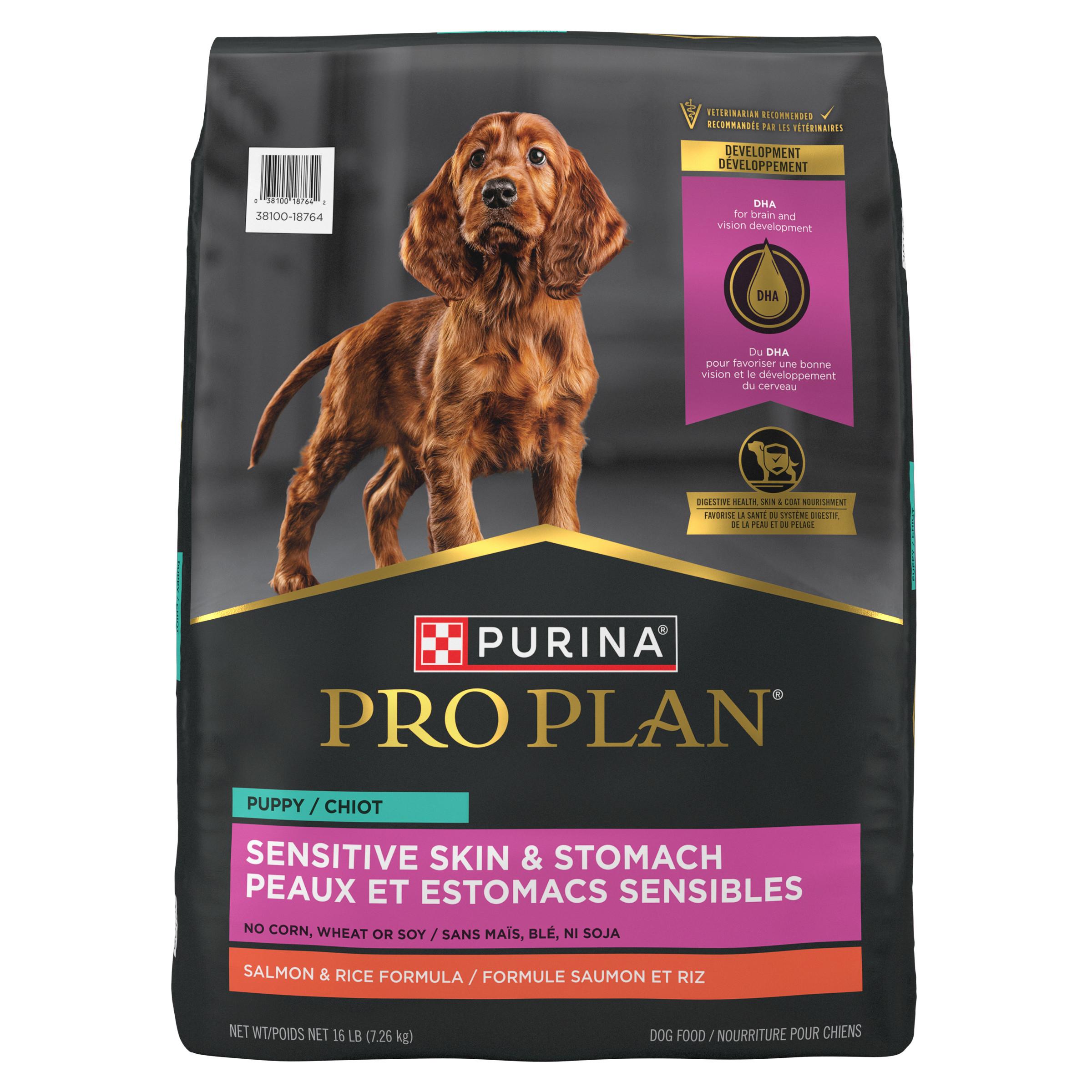 Purina Pro Plan Sensitive Skin & Stomach Salmon & Rice Puppy Dry Dog Food, 16-lb