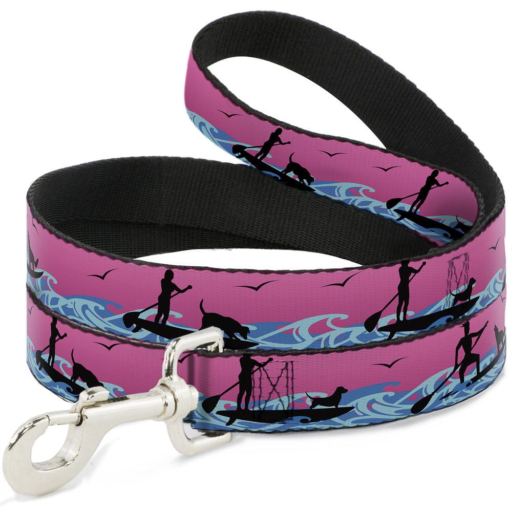 Buckle-Down Dog Leash, SUP with Dog Pink/Blues/Black, 1-in x 6-ft