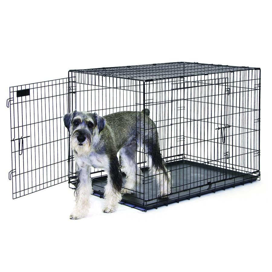 TUFF Crate with Divider for Dogs, Black, 30 x 19 x 22-in